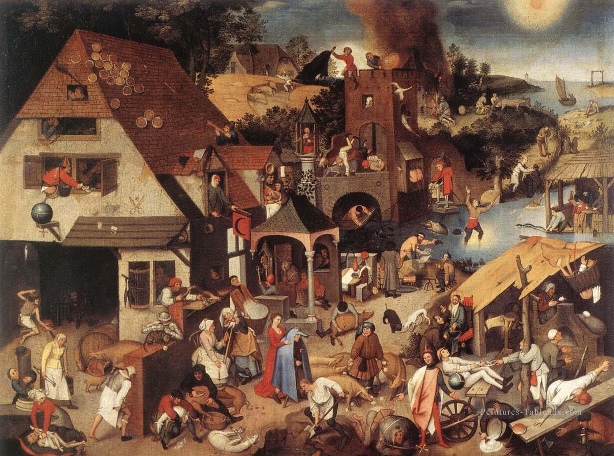 Proverbes paysan genre Pieter Brueghel le Jeune Peintures à l'huile